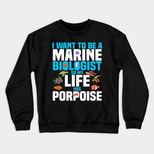 Marine Biologist Biology Fathers Day Gift Funny Retro Vintage Crewneck Sweatshirt